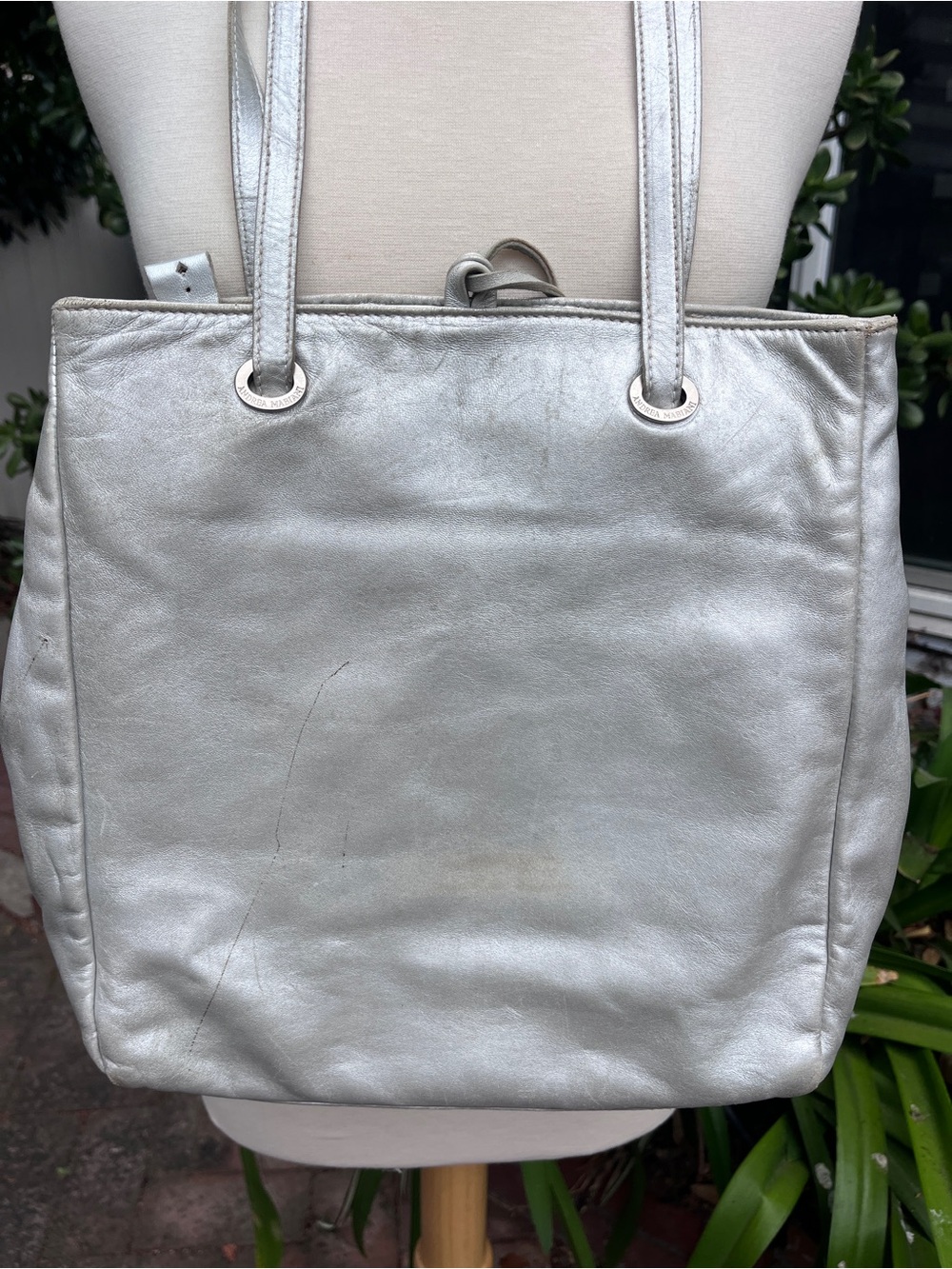 Andrea Mabiani made in Italy Metallic Silver Women's Shoulder Handbag - Picture 5 of 8
